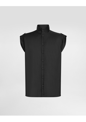 Dolce & Gabbana Hawaii Silk Twill Shirt - Man Shirts Black 38