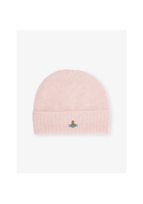 Womens Vivienne Westwood Fluffy Brand-Embroidered Alpaca-Blend Beanie Hat