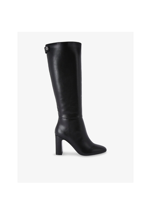 Womens Carvela Jackpot Wide-Fit Faux-Leather Heeled Knee-High Boots