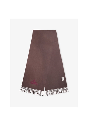 Womens Vivienne Westwood Embroidered Logo Wool Scarf
