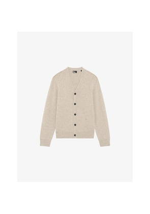 Mens The Kooples V-Neck Relaxed-Fit Stretch Cashmere-Blend Cardigan