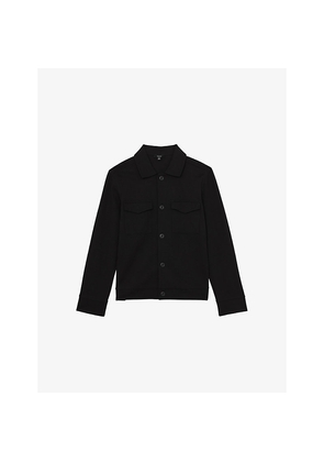 Mens Reiss Finley Patch-Pocket Cotton-Blend Overshirt