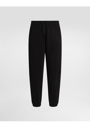 Dolce & Gabbana Stretch Jersey Jogging Pants With Embroidery - Man Pants And Shorts Black 44