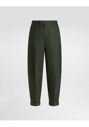Dolce & Gabbana Linen Fabric Pants - Man Pants And Shorts Green 60