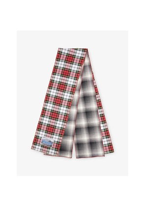 Mens Rassvet Double Check-Print Cotton-Poplin Scarf