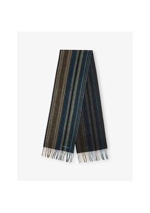 Mens Paul Smith Striped Fringed Wool Scarf