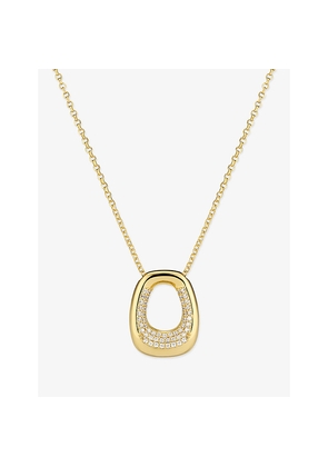 Womens Sif Jakobs Borsa Pianura 18ct Yellow-Gold Plated Sterling Silver and Cubic Zirconia Necklace