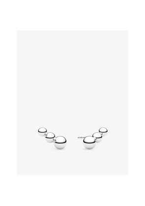 Womens Sif Jakobs Bormio Piccolo Rhodium-Plated Sterling-Silver Stud Earrings