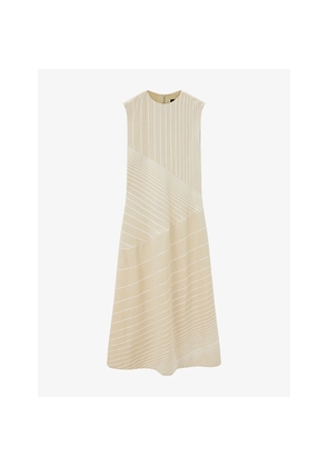 Womens Joseph Maryse Embroidered-Stripe Viscose and Linen-Blend Maxi Dress