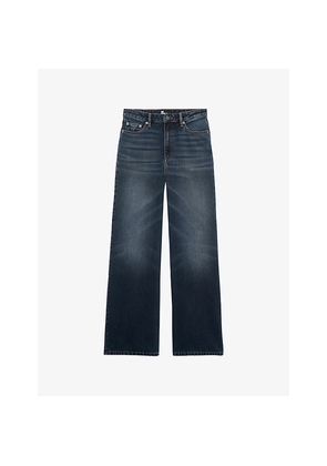 Womens The Kooples Wide-Leg Mid-Rise Denim Jeans