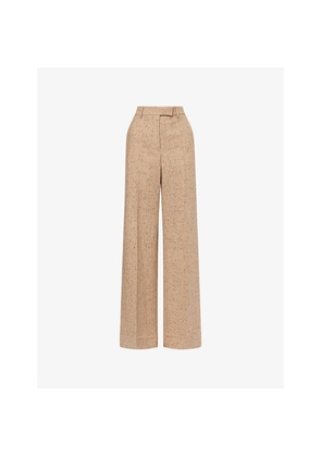 Womens Valentino Garavani Wide-Leg High-Rise Virgin-Wool Trousers