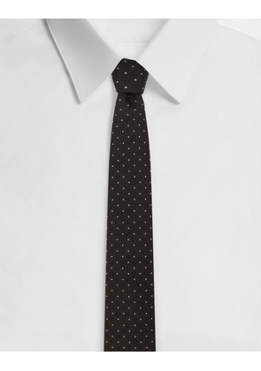 Dolce & Gabbana Silk Jacquard Tie With Micro Polka-dot Design - Man Ties And Pocket Squares Multi-colored Onesize