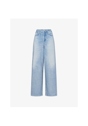 Womens Rag & Bone Miramar Terry Sofie Wide-Leg Cotton-Jersey Jeans