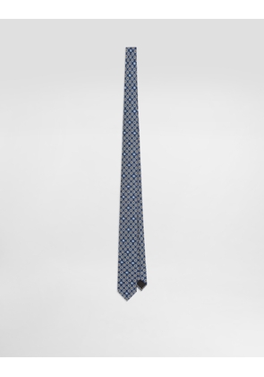 Dolce & Gabbana Martini Tie With Jacquard Micro-designs And Logo - Man Ties And Pocket Squares Multicolor Onesize