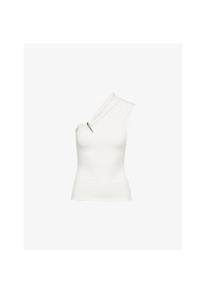 Womens Grace Ling Claw One-Shoulder Woven Top