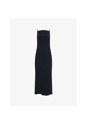 Womens Givenchy Square-Neck Sleeveless Crepe-Cady Midi Dress