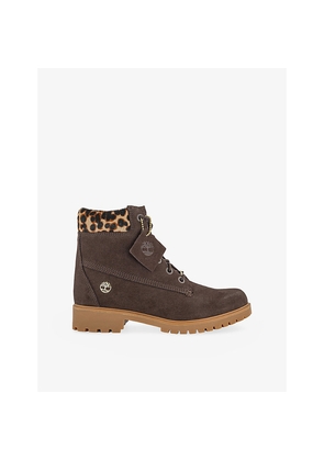 Womens Timberland Lyonsdale Nubuck-Leather Ankle Boots
