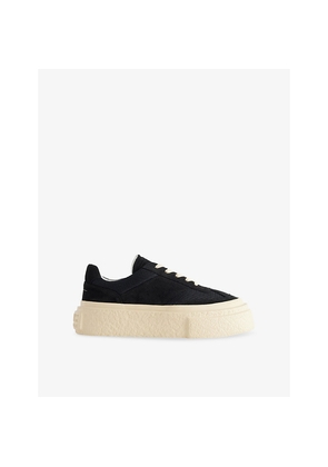 Mens Mm6 Gambetta Suede and Woven Flatform Low-Top Trainers
