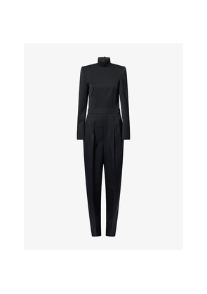 Womens Givenchy Structured Long-Sleeve Wool Jumpsuit