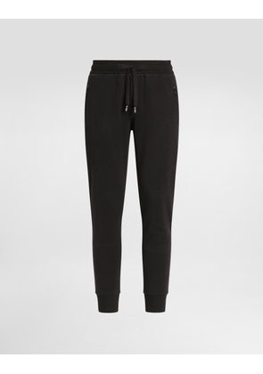 Dolce & Gabbana Jersey Jogging Pants With Branded Tag - Man Pants And Shorts Black Cotton 58