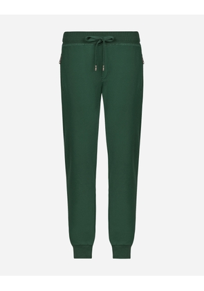 Dolce & Gabbana Jersey Jogging Pants With Branded Tag - Man Pants And Shorts Green Cotton 58