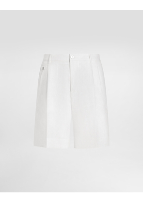 Dolce & Gabbana Linen Shorts - Man Pants And Shorts White Linen 50