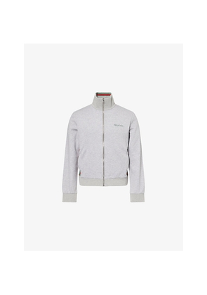 Mens Gucci Striped-Panel High-Neck Cotton-Blend Track Jacket