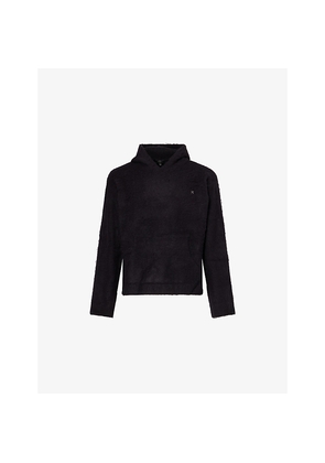 Mens Represent Textured Borg Relaxed-Fit Knitted Hoodie