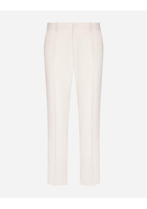 Dolce & Gabbana Stretch Wool Tuxedo Pants - Man Pants And Shorts White 44