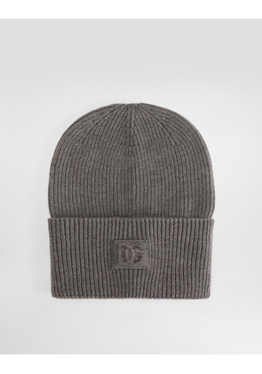 Dolce & Gabbana Knitted Wool Hat - Man Hats And Gloves Gray Onesize
