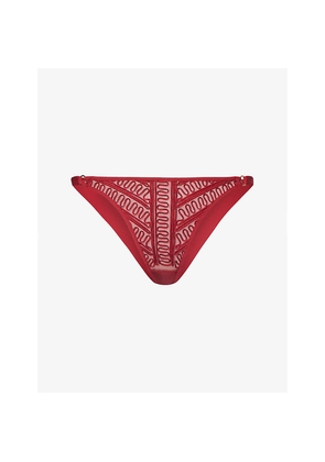 Womens Livy Glenview Embroidered Stretch-Woven Briefs