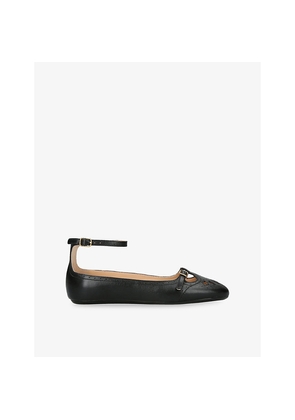 Womens Chloe Misty Leather Ballet Flats