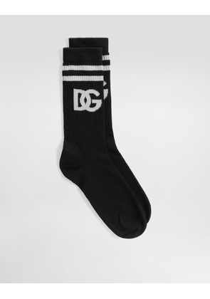 Dolce & Gabbana Dg Logo Jacquard Shaved Sock - Man Socks Multicolor L