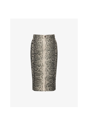 Womens Gabriela Hearst Adalaide Printed Denim Midi Skirt