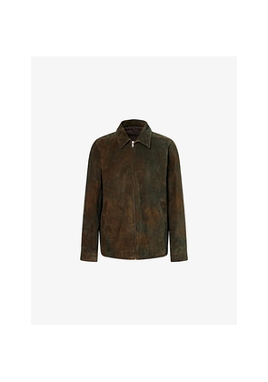 Mens Rick Owens Brad Long-Sleeve Suede-Leather Jacket