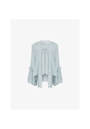Womens Leem Frill Detailed Chiffon Top