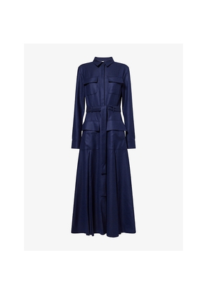 Womens Gabriela Hearst Meyer Belted Wool and Cashmere Midi Dress