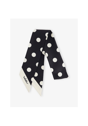 Womens Valentino Garavani Polka-Dot Thin Silk Scarf