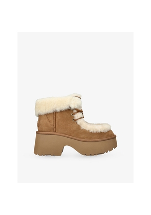 Womens UGG Esmee Suede Block-Heel Ankle Boots