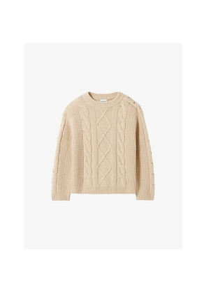 Womens Claudie Pierlot Chunky Cable-Knit Wool-Blend Jumper