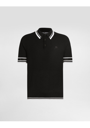 Dolce & Gabbana Silk Piqué Polo Shirt - Man Black 54