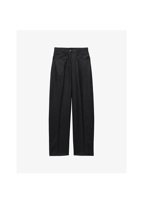 Womens Prada Straight-Leg Wool Flannel Trousers