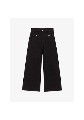 Womens Maje Straight-Leg High-Rise Stretch-Denim Jeans