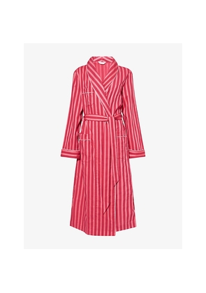 Womens Derek Rose Capri Striped Cotton Robe