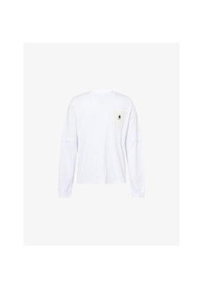 Mens Sacai x Carhartt WIP Long-Sleeve Cotton-Jersey T-Shirt