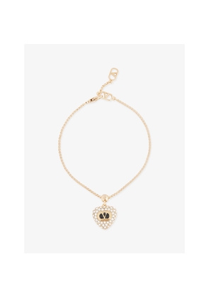 Womens Valentino Garavani Coeur Royal Metal and Swarovski Crystal Bracelet