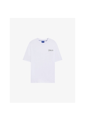 Mens Hugo Brand-Print Relaxed-Fit Cotton-Jersey T-Shirt