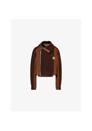 Womens Sacai x Carhartt WIP Duck Contrast-Canvas Wool Jacket