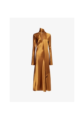 Womens Galvan Audrey Satin Midi Dress