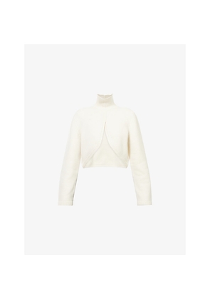 Womens Alaia Cut-Out Knitted Cashmere and Wool-Blend Jumper